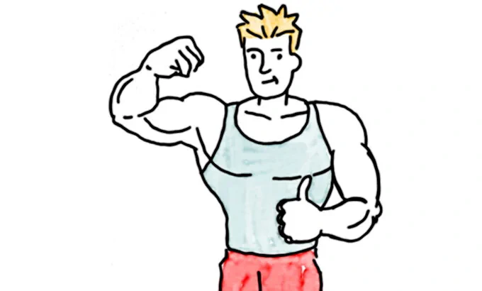 cartoon man flexing