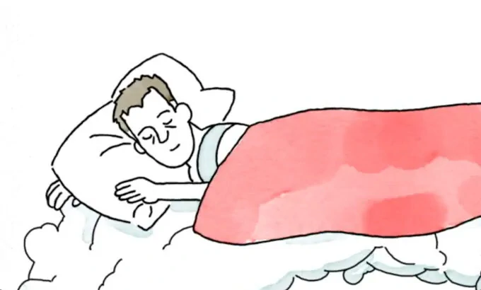 man sleeping in bed